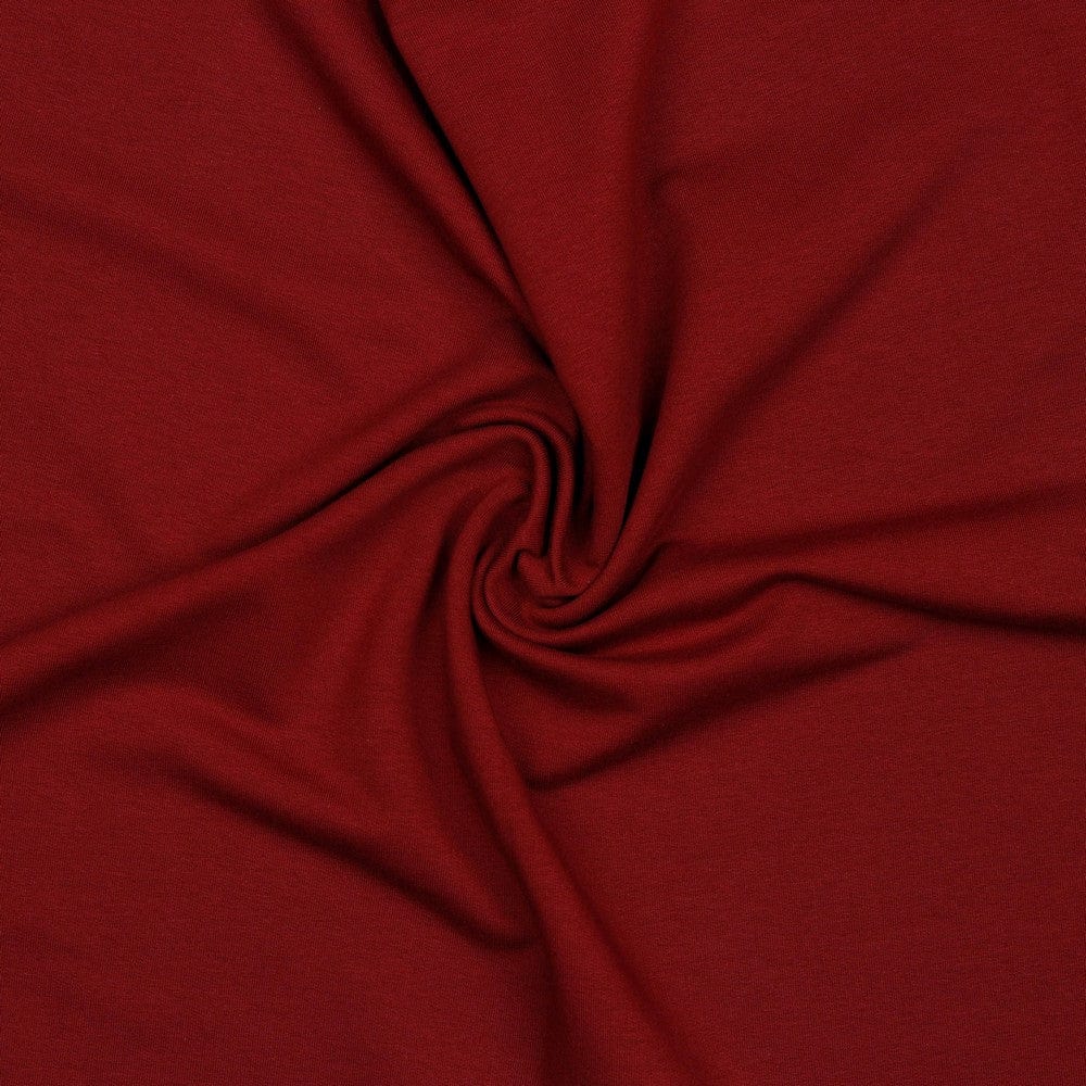 Baumwoll-French-Terry - dunkelrot 235 g/m² (GOTS-zertif.)