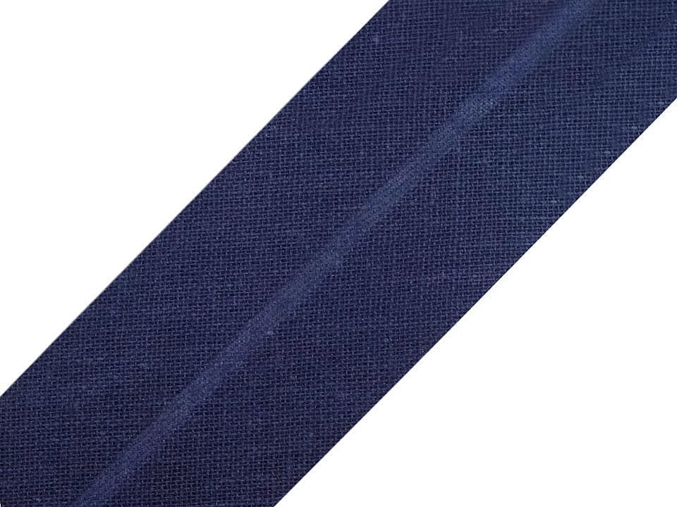 Cotton bias tape 20 mm - dark blue