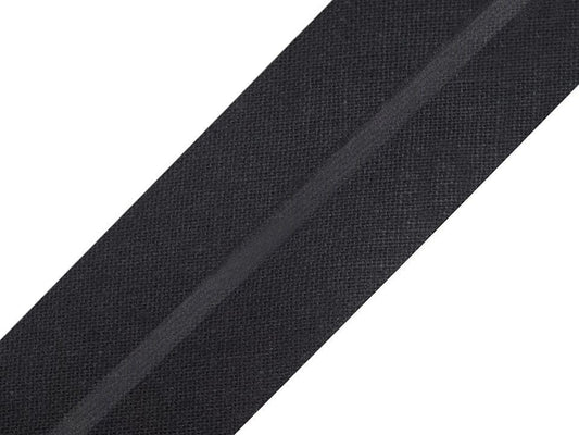 30 mm black cotton bias tape