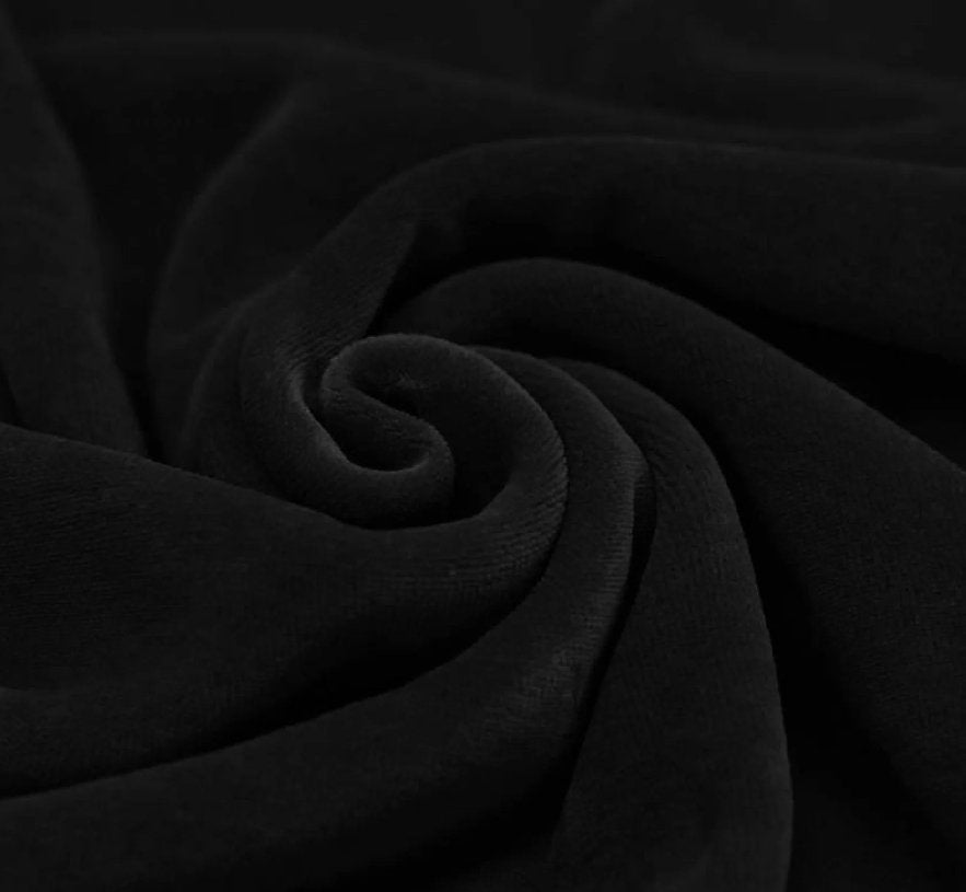 Black cotton velour 250 g/m²