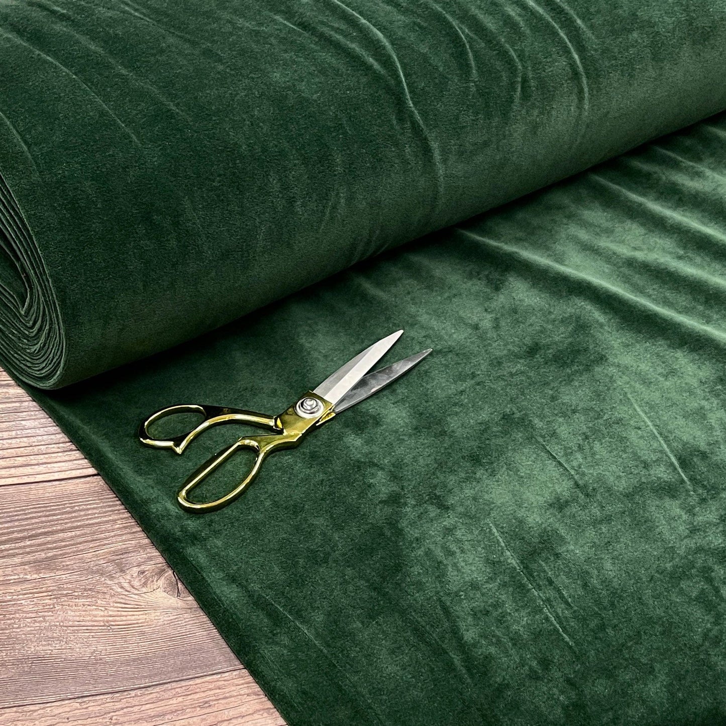 Cotton velour - emerald green 250 g/m²