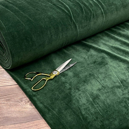 Cotton velour - emerald green 250 g/m²