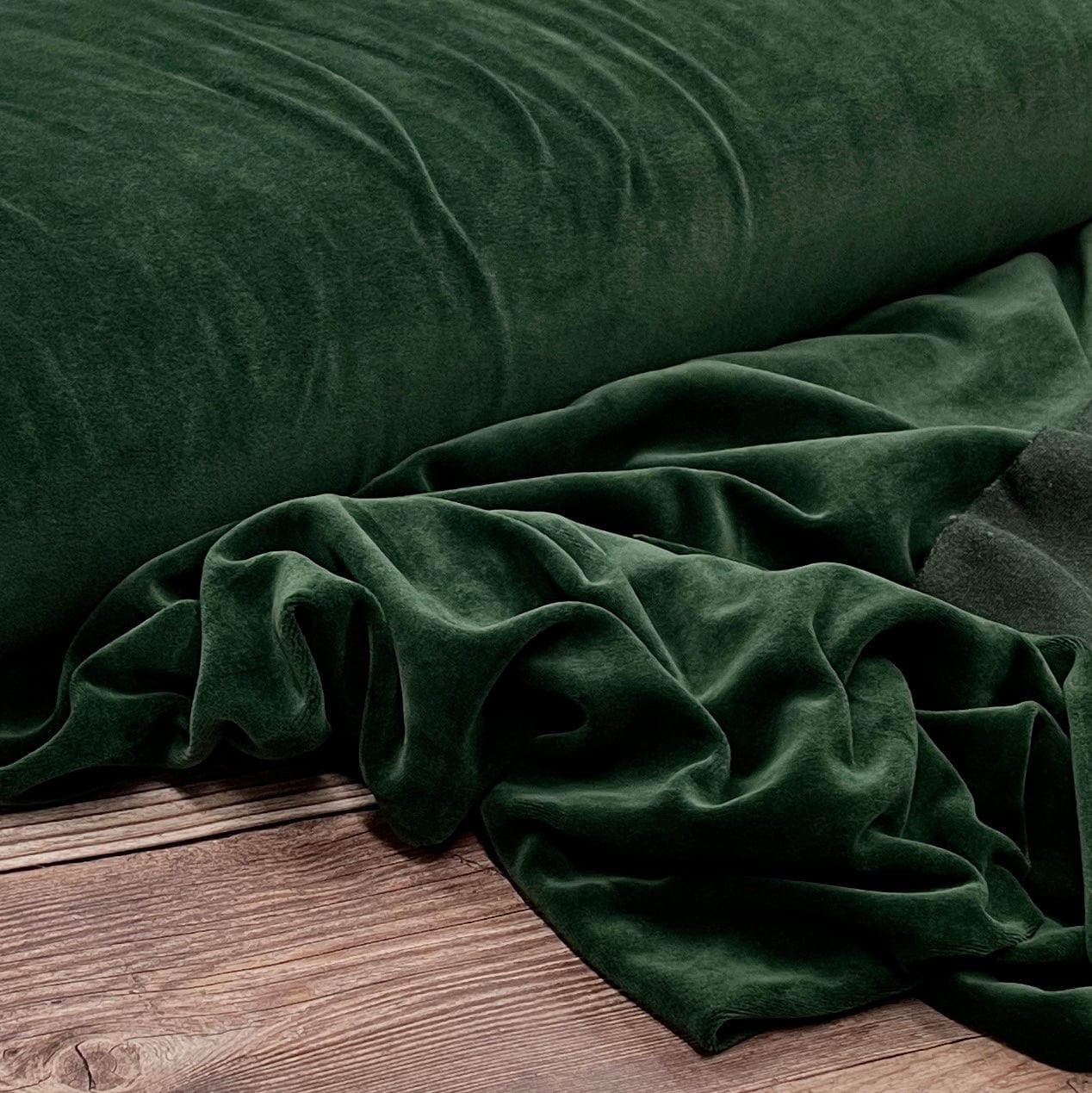 Emerald green cotton velour 250 g/m²
