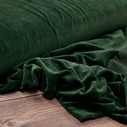 Emerald green cotton velour 250 g/m²