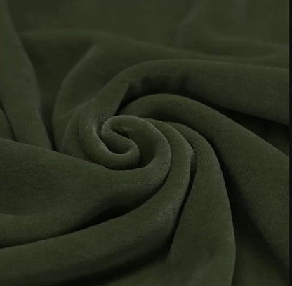 Cotton velour, moss green 250 g/m²