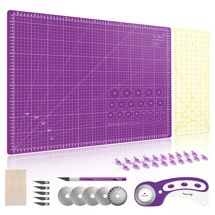 Set-Cutting Mat with Accessories 60x45 cm-Lilac