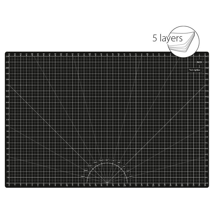 Set - cutting mat with accessories 60x90 cm-black