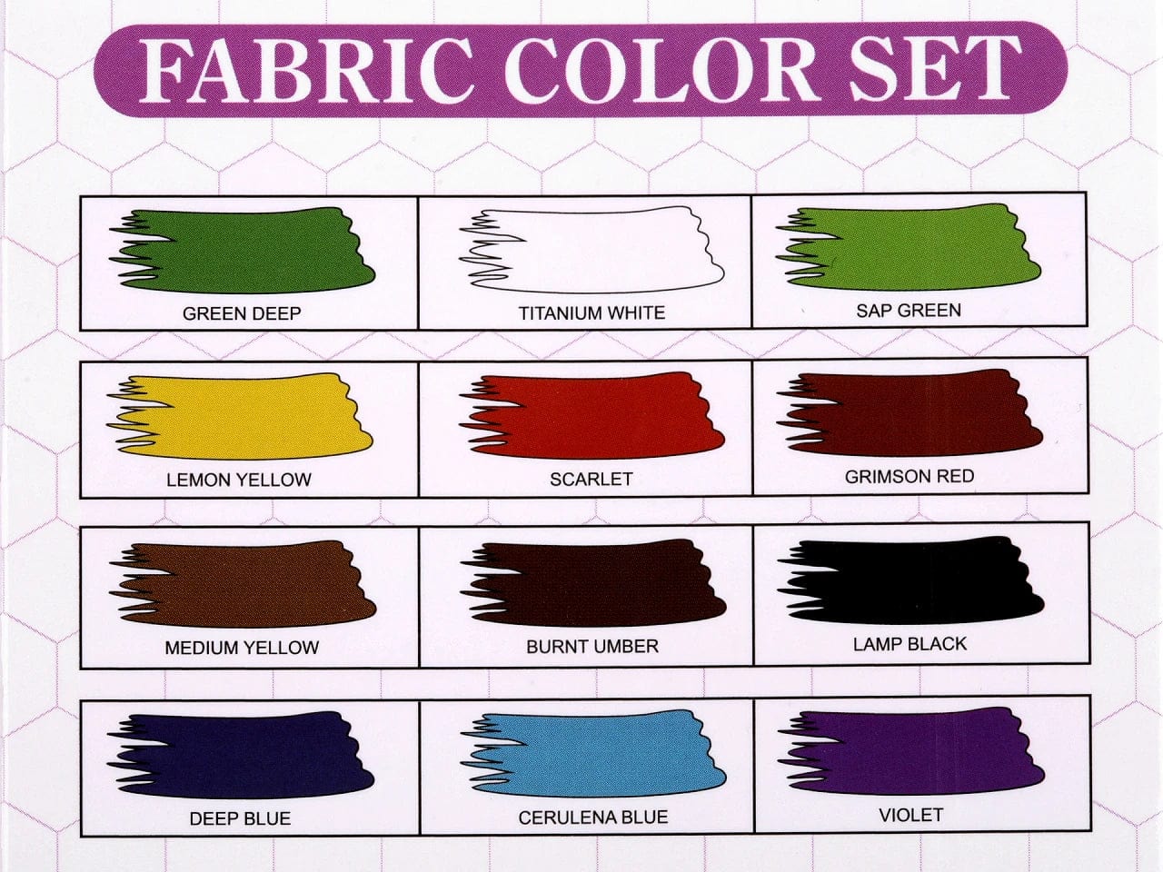 Fabric and textile paints - 12 pcs.