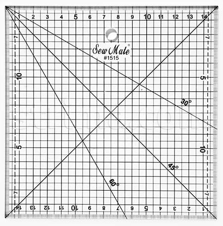 Lineal mit Markierungen 150x150 mm