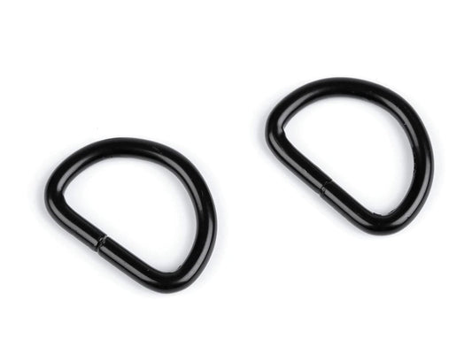 Metall-D-Ring 20 mm-schwarz (10 Stück im Set)