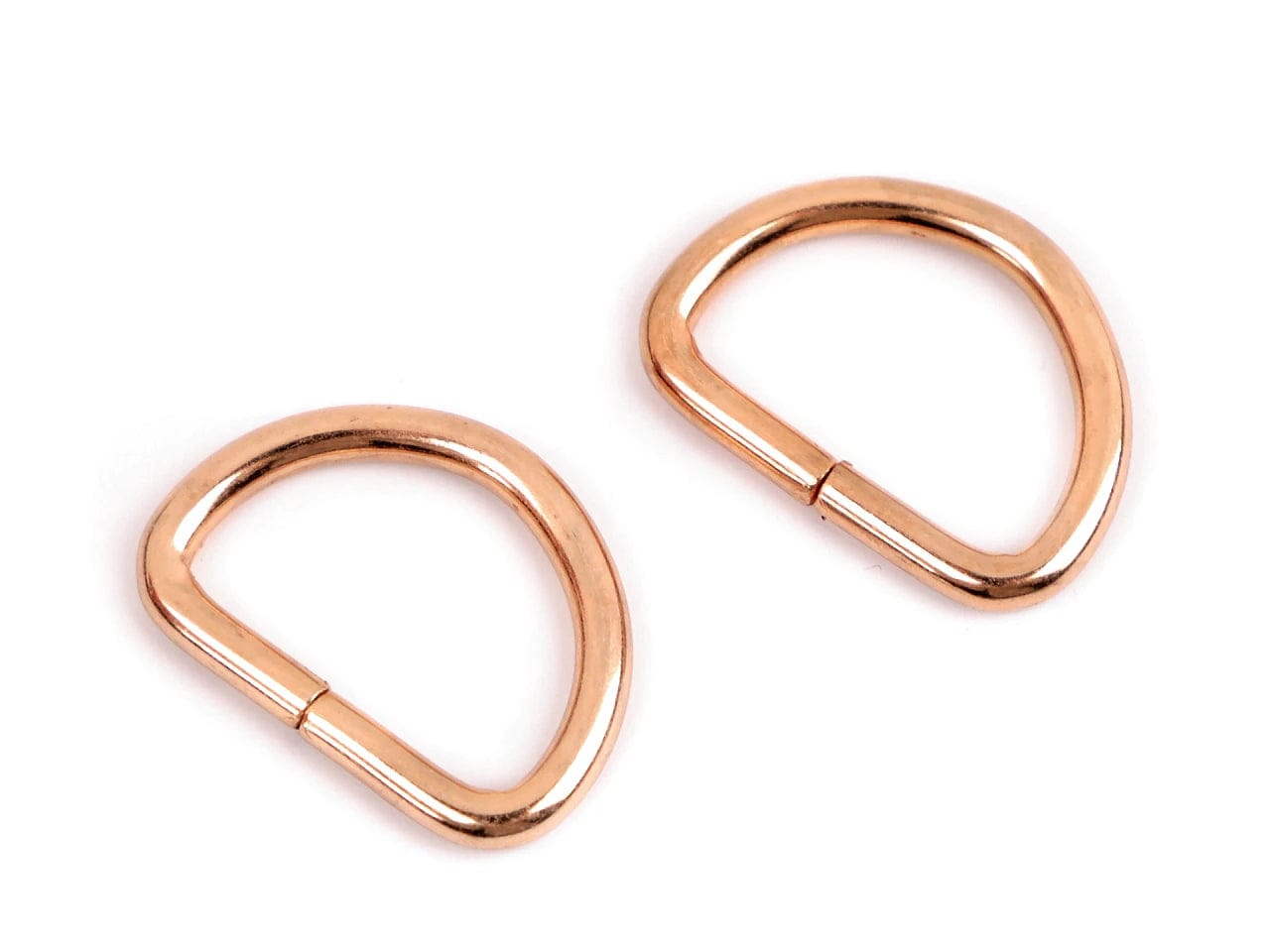 Metal D-ring 20 mm - rose gold (10 pcs per pack)