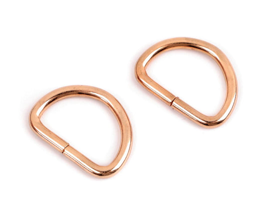 Metall-D-Ring 20 mm in Roségold (10 Stück)