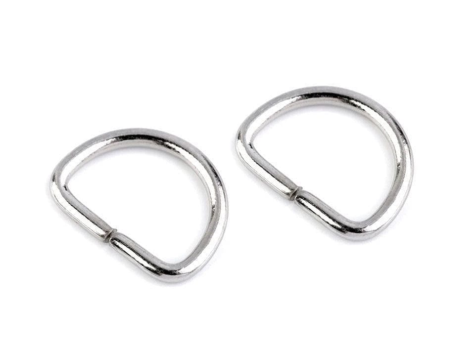 Metall-D-Ring 20 mm, silberfarben (10 Stück im Set)