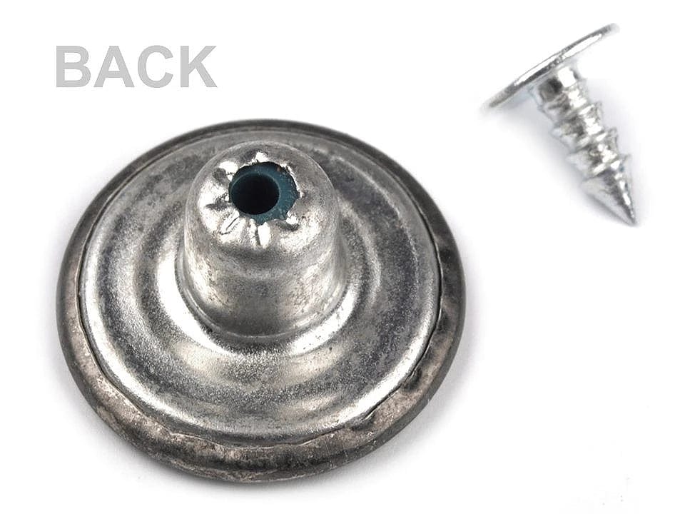 Metal denim button 19.9 mm-antique