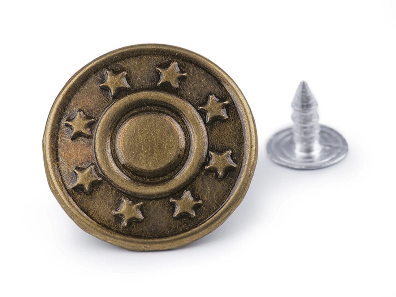 Metal denim button 19.9 mm-antique