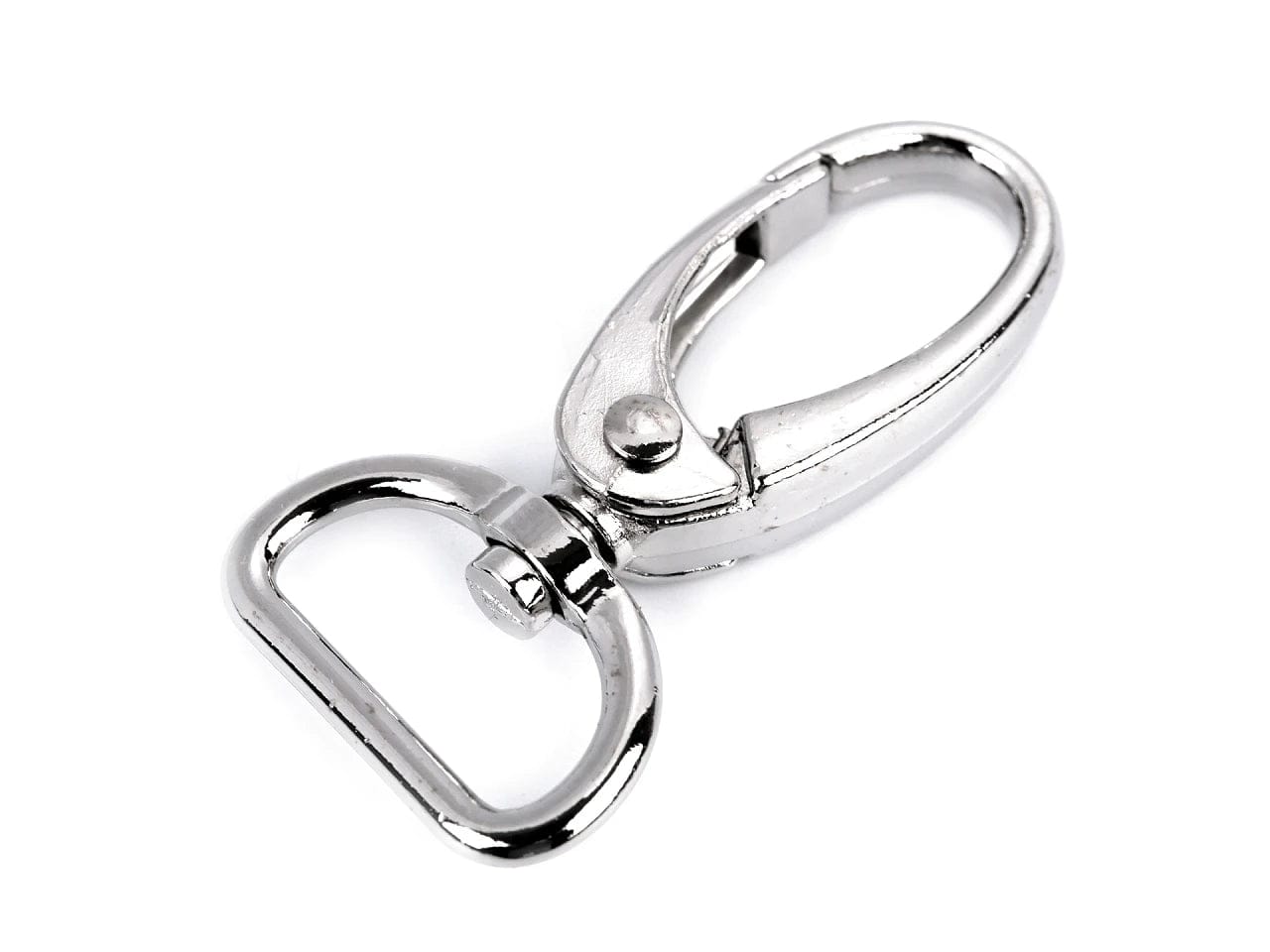 Metal carabiner 20 mm - silver imitation (2 pcs in a set)