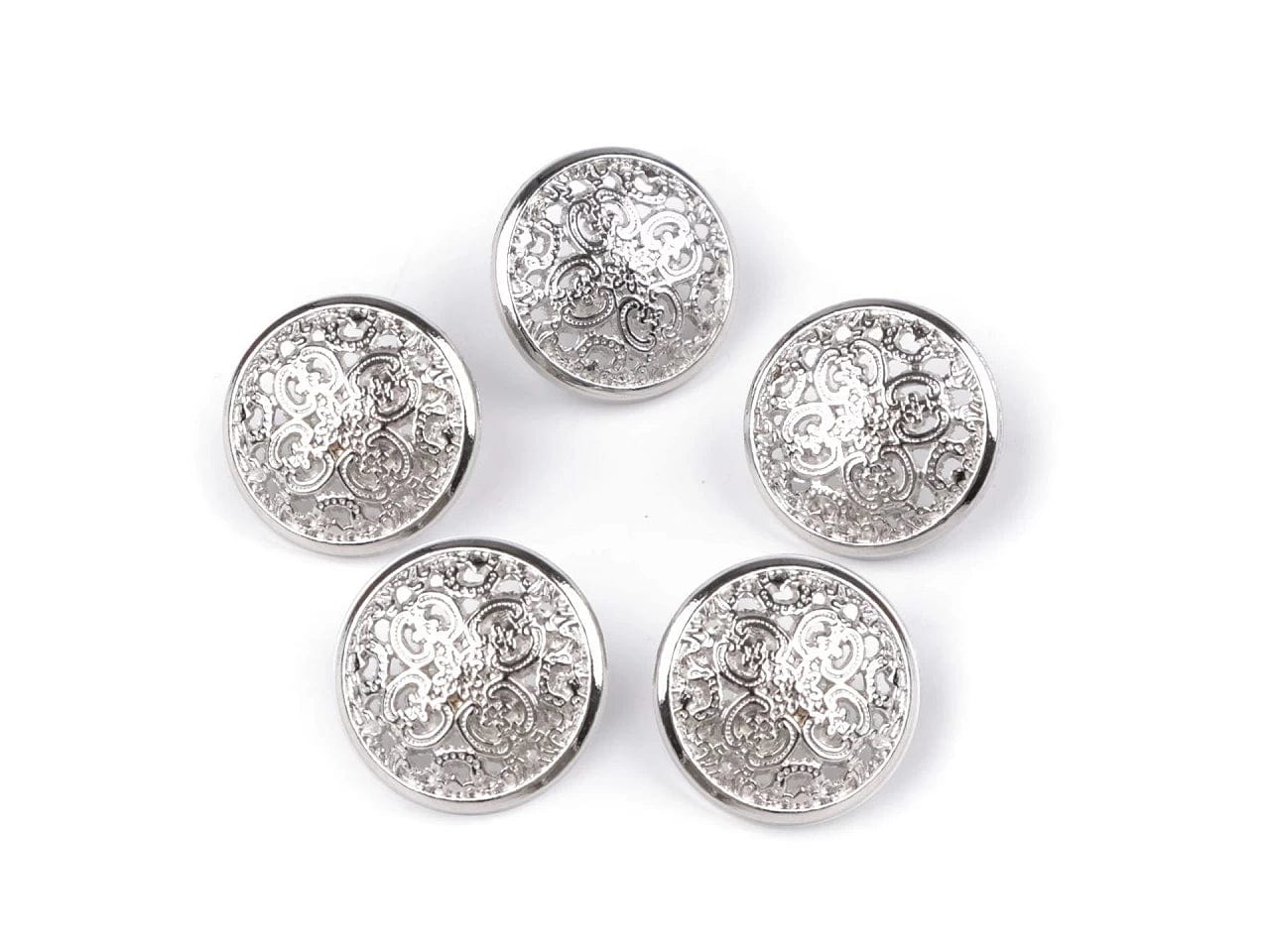 Metallknopf auf Schaft 15 mm - Silber