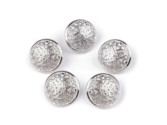 Boutons métalliques sur pied 15 mm-argent