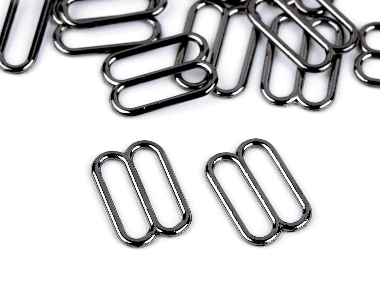 Metallregler für Wäsche 12 mm, schwarz (20er-Pack)