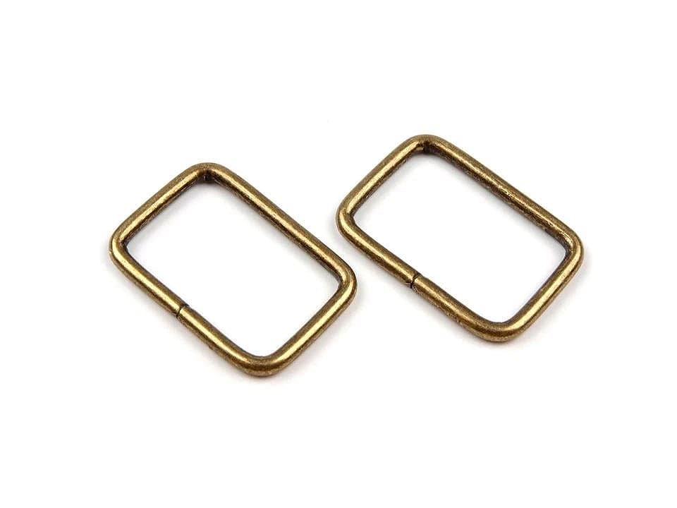 Metallrechteck 20 mm-antik (10 Stück im Set)