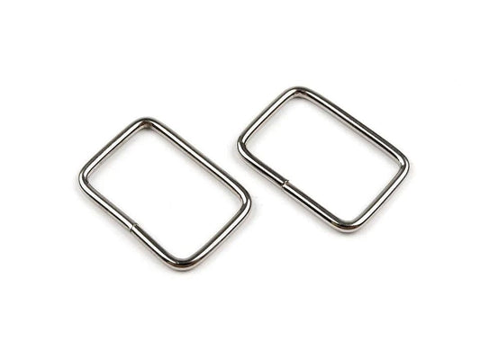Metallrechteck 20 mm, Silberton (10 Stück)
