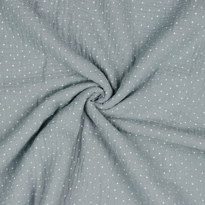 Muslin polka dots on a grey background 125 g/m²