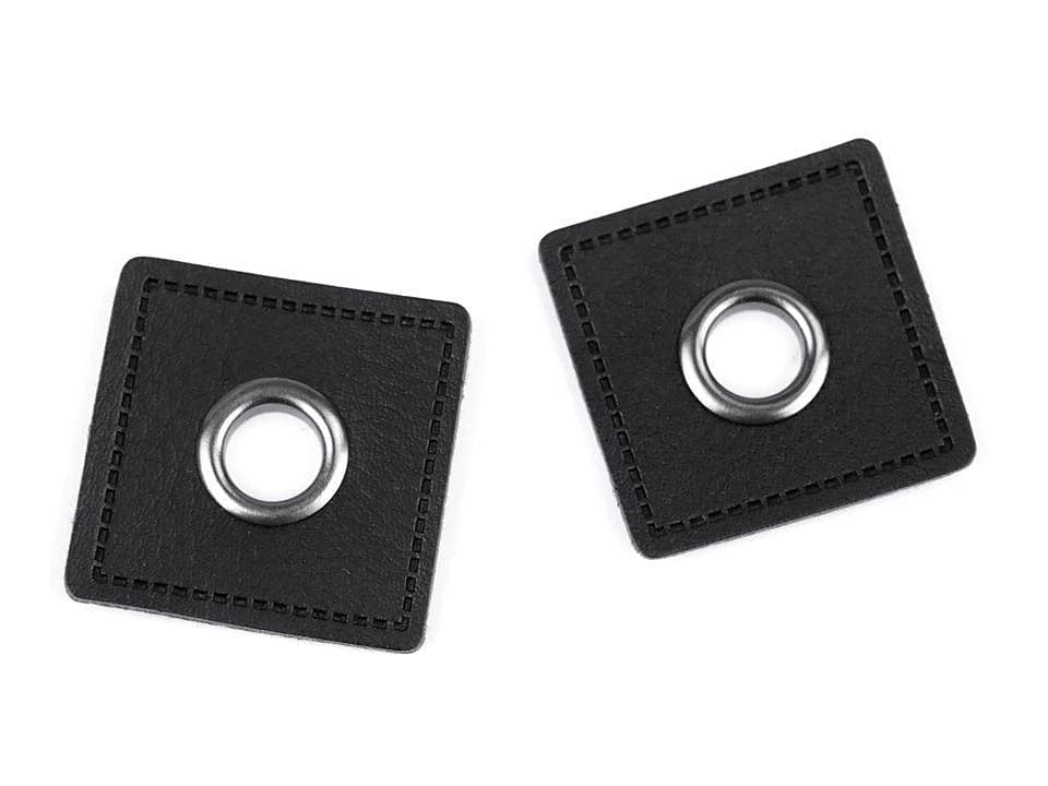Aufnähbare Ösen Ø8 mm 30 x 30 mm, schwarz