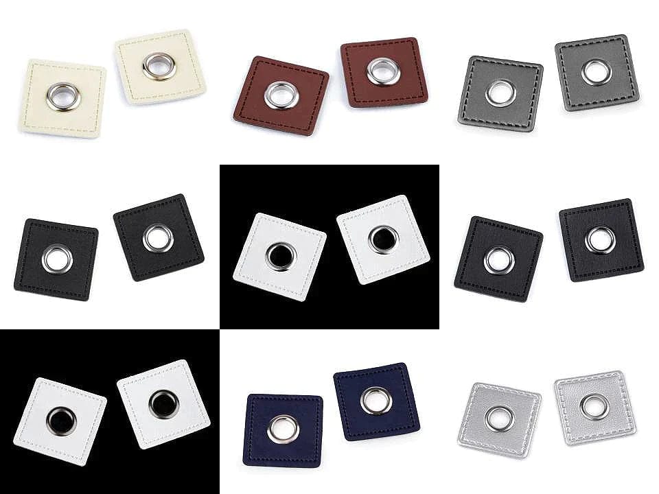 Aufnähbare Ösen Ø8 mm 30 x 30 mm-grau