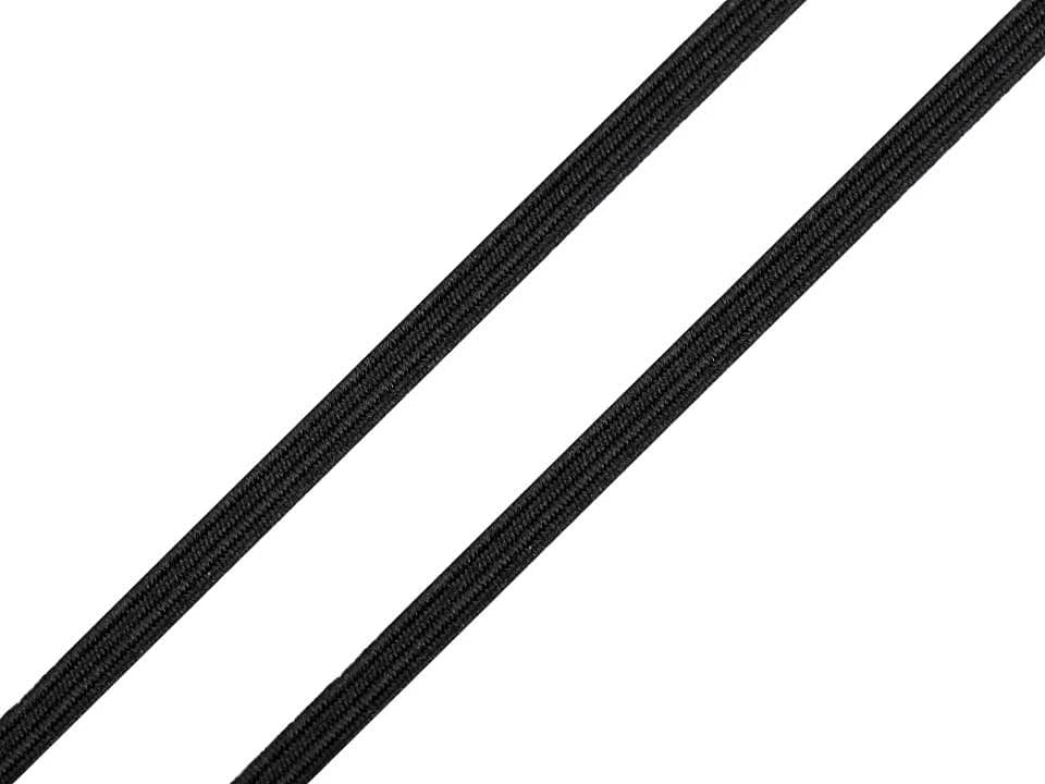 Flat elastic band-3 mm black