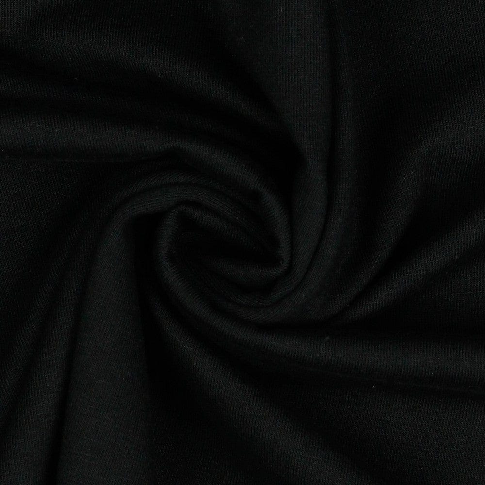 Dünner schwarzer Baumwolljersey 215 g/m²