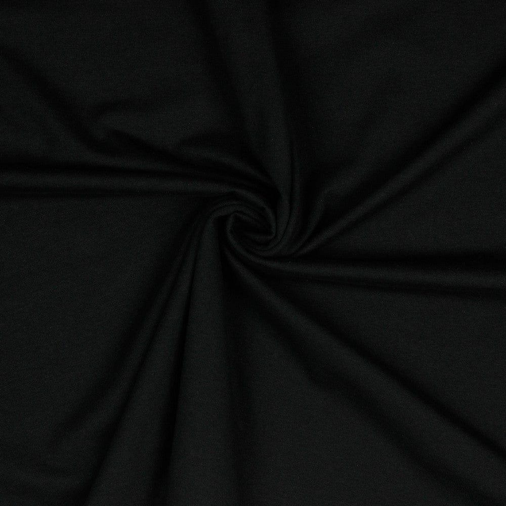 Dünner schwarzer Baumwolljersey 215 g/m²
