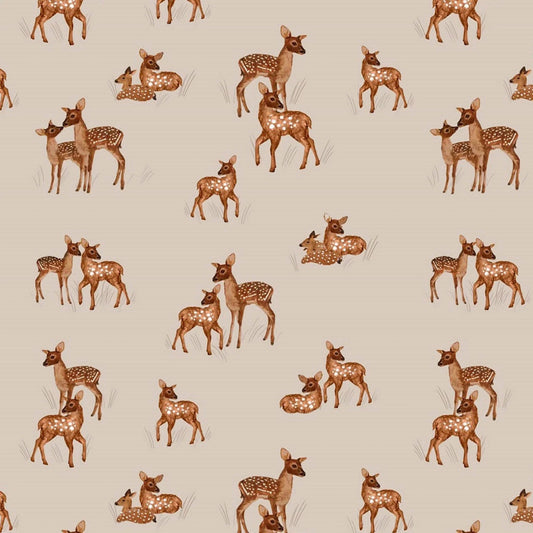 Thin cotton knit with fawns 220 g/m²