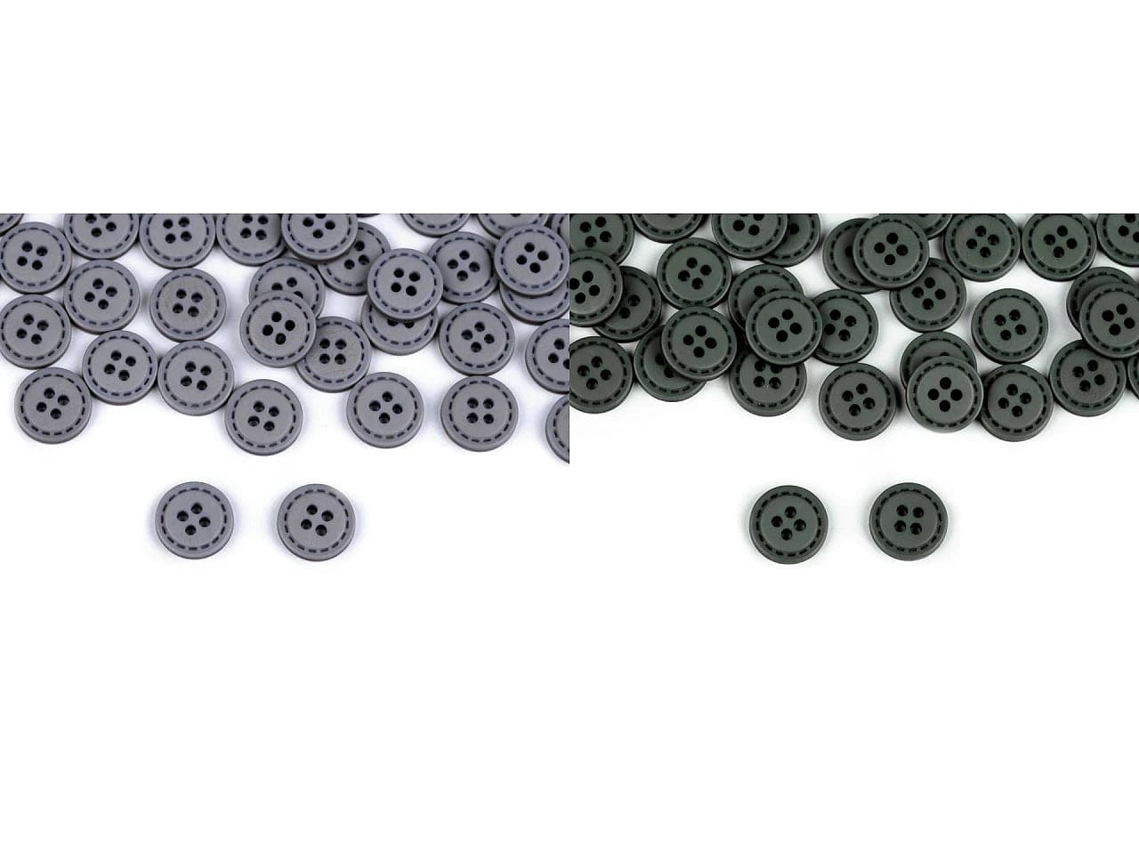 Kunststoffknöpfe 11 mm, grünlich grau