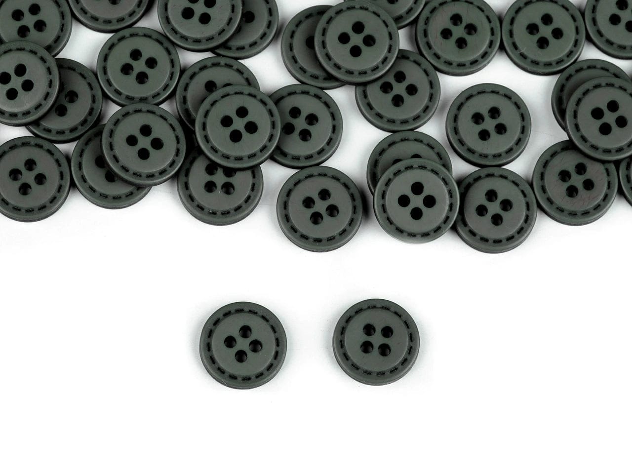Kunststoffknöpfe 11 mm, grüngrau