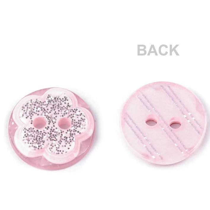 Kunststoffknöpfe 13 mm – rosa Blume