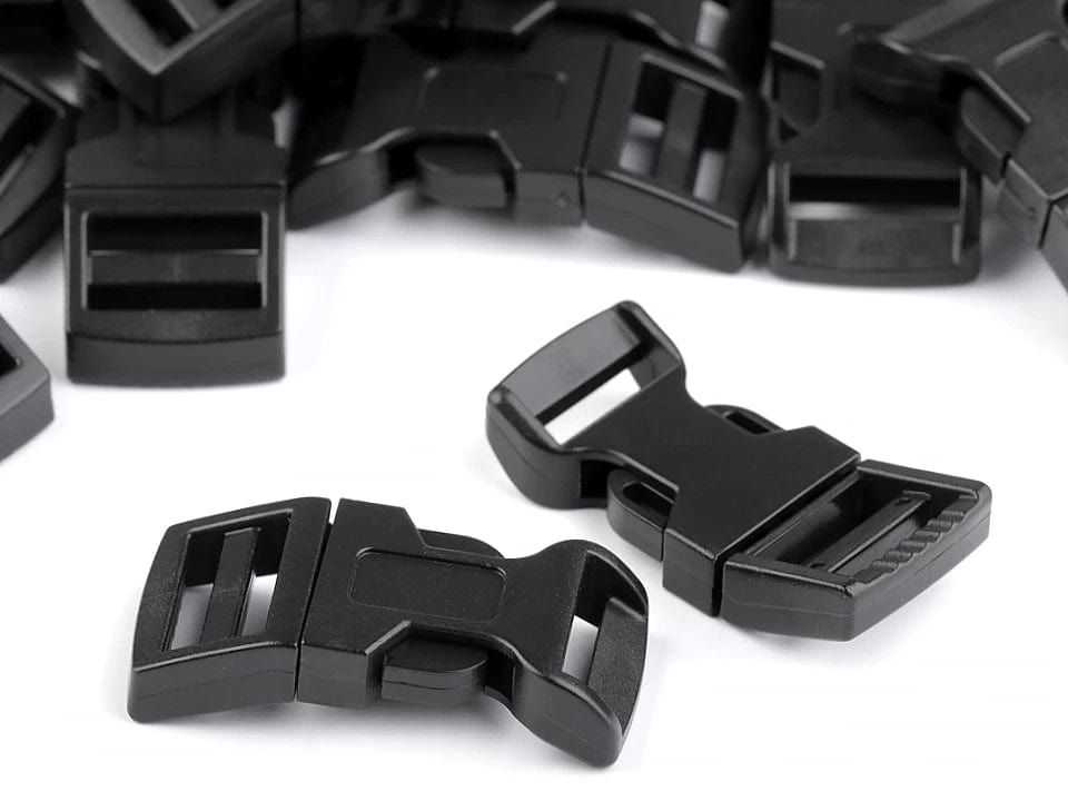 Kunststoffschnalle, konkav 15 mm, schwarz (5 Stk. pro Packung)