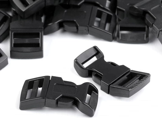 Plastic recessed buckle 15 mm-black (5 pcs per pack)