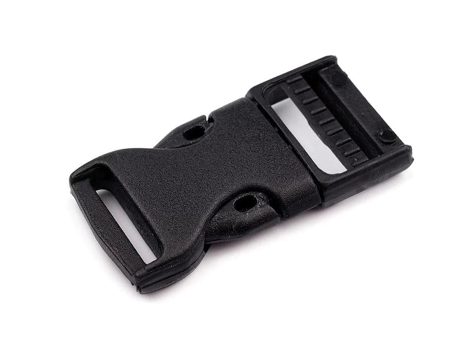 Plastic buckle connector 20 mm - black (5 pcs. per set)