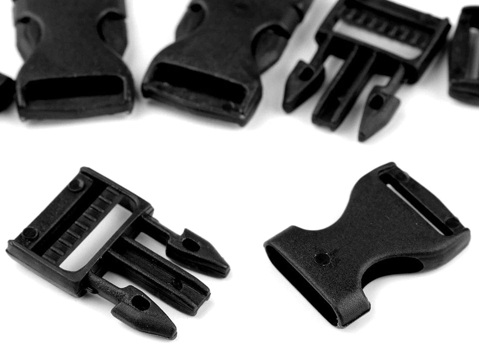 Plastic buckle connector 20 mm-black (5 pcs. per set)