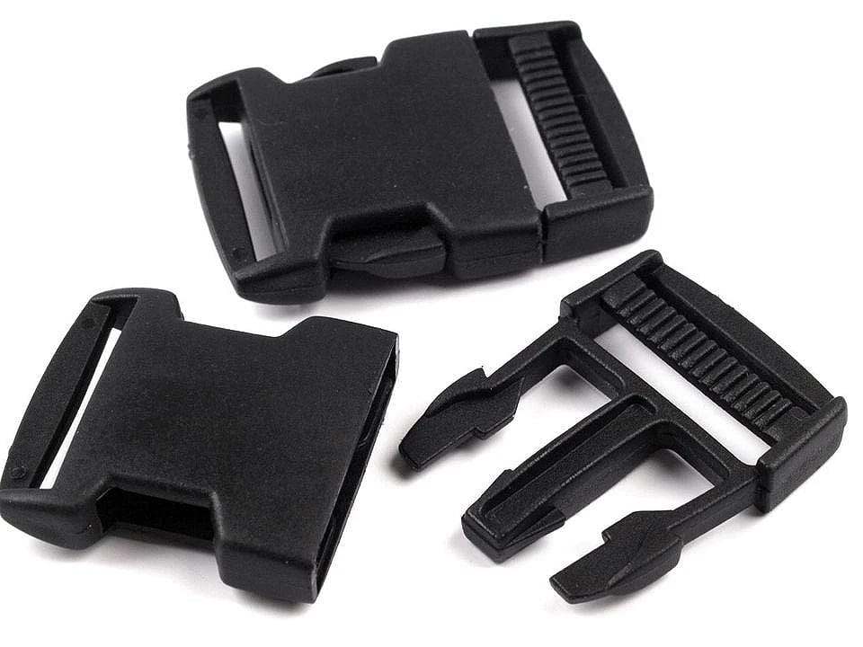 Plastic buckle connector 30 mm-black (pack of 5 pcs)