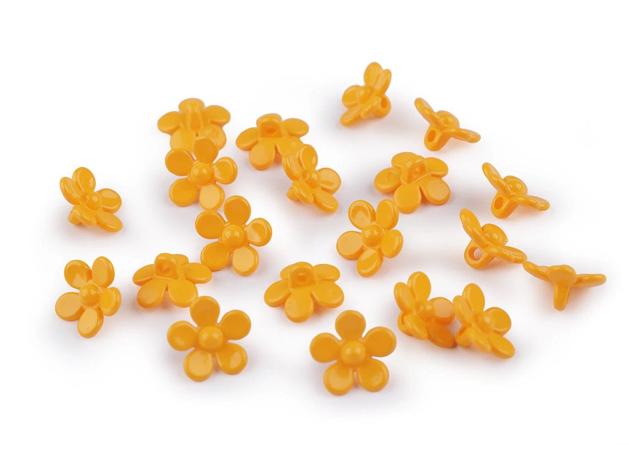 Button on a stem, 15 mm yellow flower