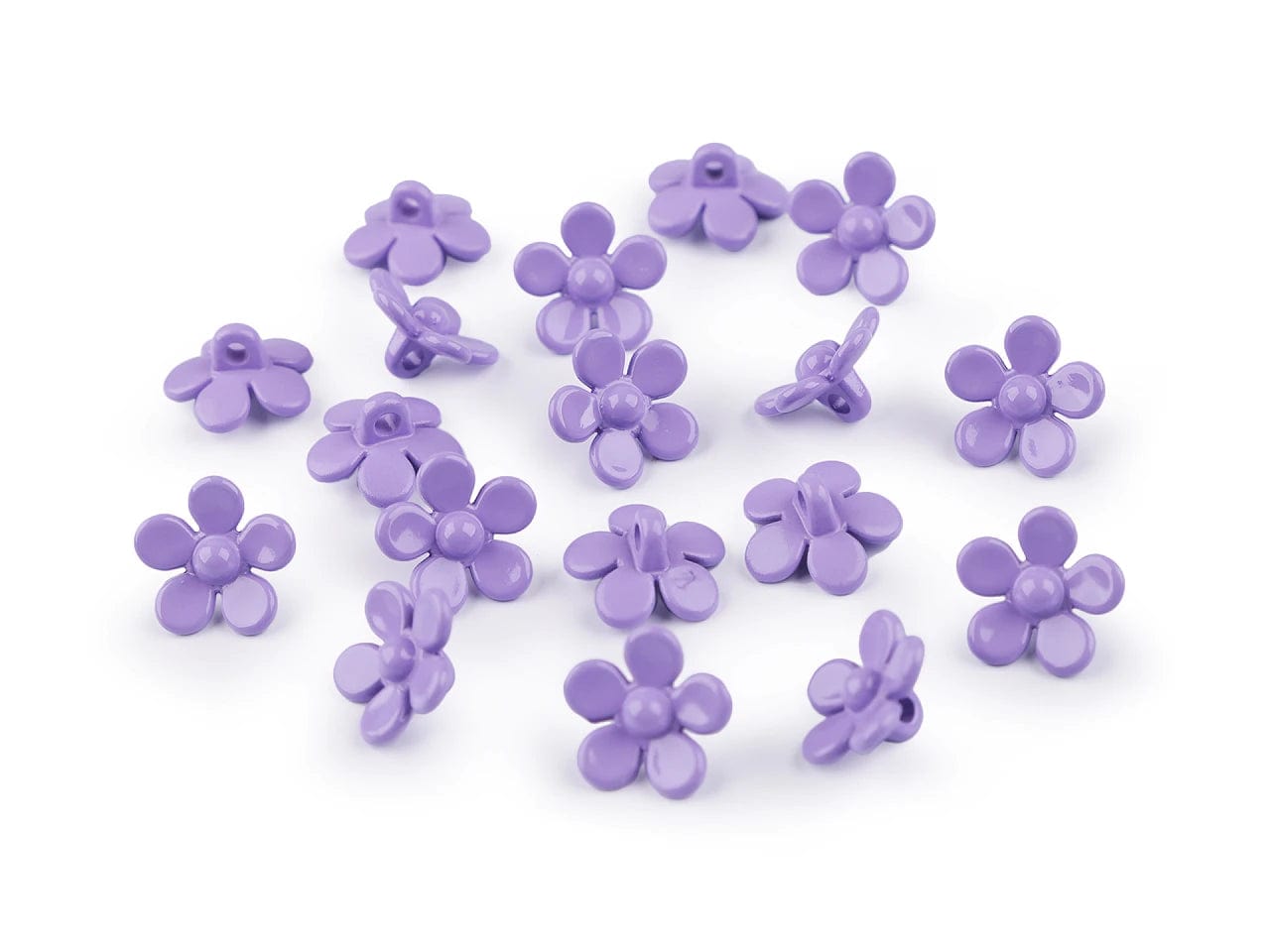 Button on a shank 15 mm - lilac flower