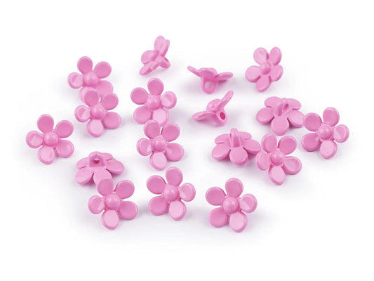 Bouton sur tige, fleur rose de 15 mm