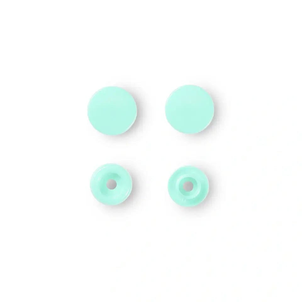PRYM Spiedpogas Ø12.4 mm 30 gab-pasteļzaļas