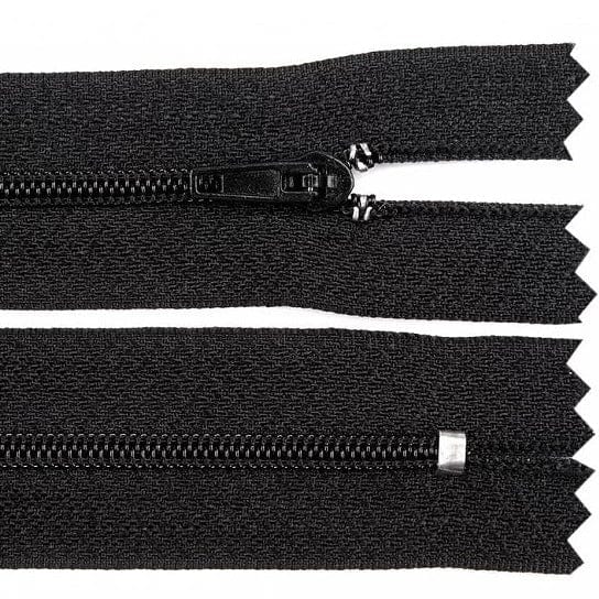 Closed black zipper