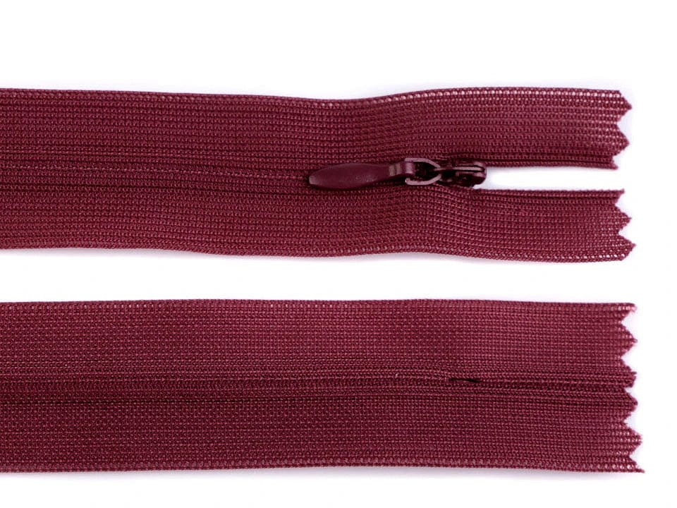 Hidden zipper-burgundy