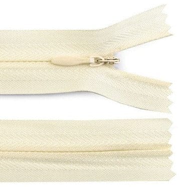 Fermeture éclair invisible, blanc crème
