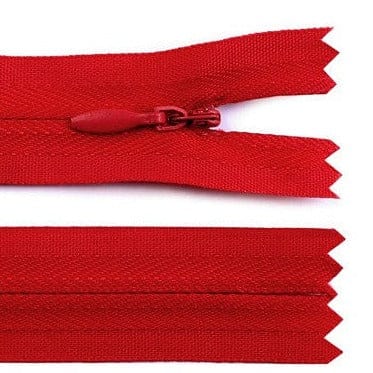 Fermeture éclair invisible-rouge
