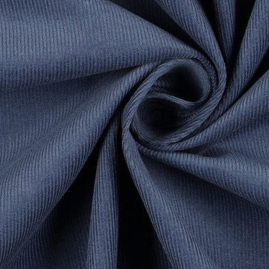 velours côtelé en coton fin, bleu fumé 145 g/m²