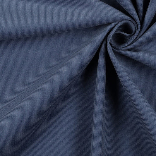 Velours côtelé en coton fin, bleu fumé 145 g/m²